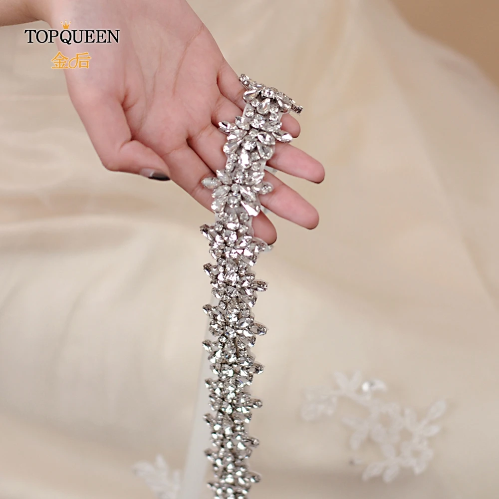 TOPQUEEN S269-RG обручальное кольцо из розового золота пояс кристалл и стразы для свадебного пояса с лентой оптом свадебные пояса Быстрая доставка