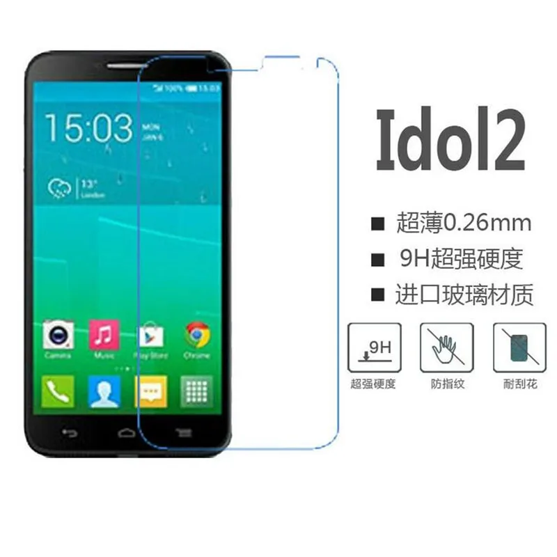 

Alcatel One Touch Idol 2 Tempered Glass Screen Protector 2.5 9h safety Protective Film on Idol2 6037 onetouch 6037K 6037Y 6037I