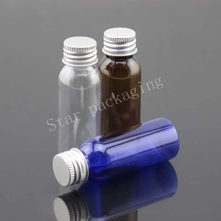 

Free shipping,50pcs,30ml PET+Aluminum cap bottle variety of colors, plastic bottles, Refillable bottles My empty bottle