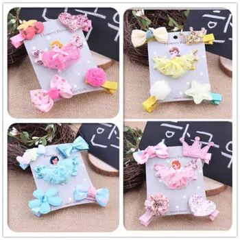 

5pcs set Kids Baby Girl Hair Clips Bow Hairpin Headband Headwear Accessories New