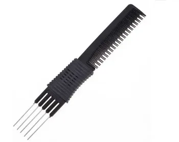 

comb free shipping manual Personal care gadget Black carbon fiber anti-static steel pin apple tip Straight hairjing tools