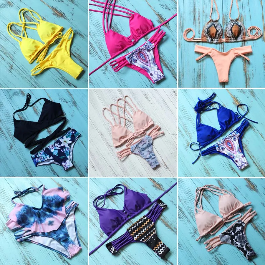 Micro Swimwear 2016 Bondage Bikinis Set Strappy Bathing Suits Women