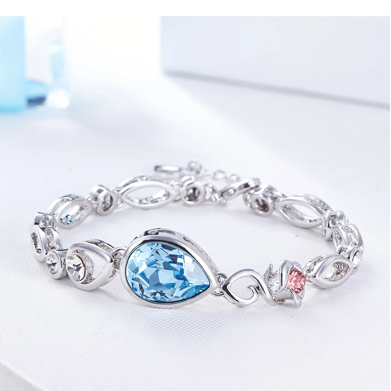 CDE Women Bracelets Embellished With Crystals Bangles Jewelry Women Flower Bracelets Fashion Jewelry Gift