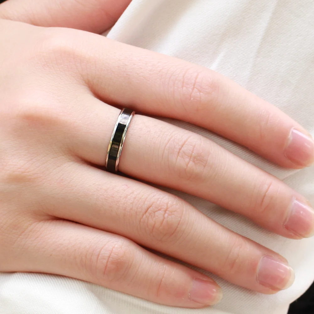 OPK 2018 New Fashion DIY Jewelry Stainless Steel Couple Ring Set For Men Women Jewelry Engagement Wedding Ring for Lovers GJ293