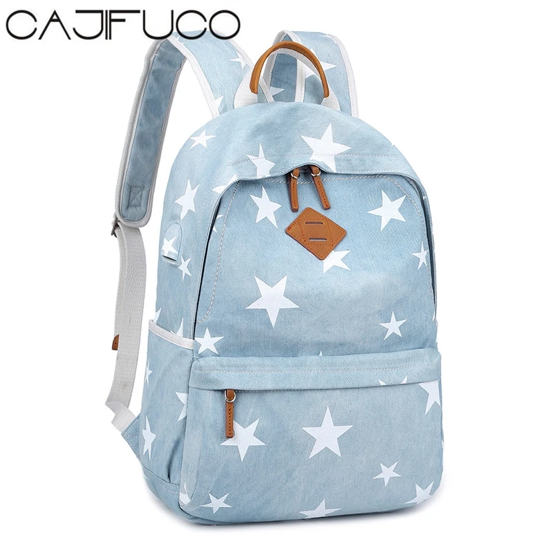 

CAJICUO Canvas Backpack Women School Bag