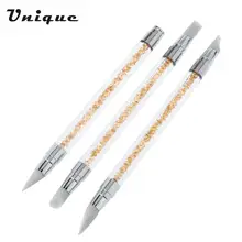 3 шт акриловая ручка Стразы кисти для ногтей силиконовая головка резьба салон набор инструментов