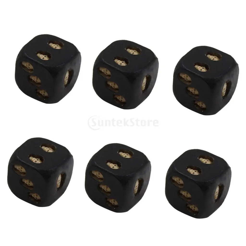 MagiDeal Dice with 3D Skull Death Black Skull Dice D6 Novelty Black Resin Skull Dice (6pcs)