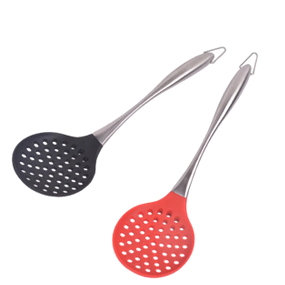 1pcs Silicone Skimmer Strainer Scoop with 304 Stainless Steel Handle
