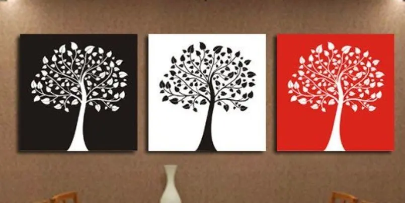 Картина Маслом ручная роспись Мода оставляет Высокого Декора Стены Современный Пейзаж на холсте рамки Матч DY-041