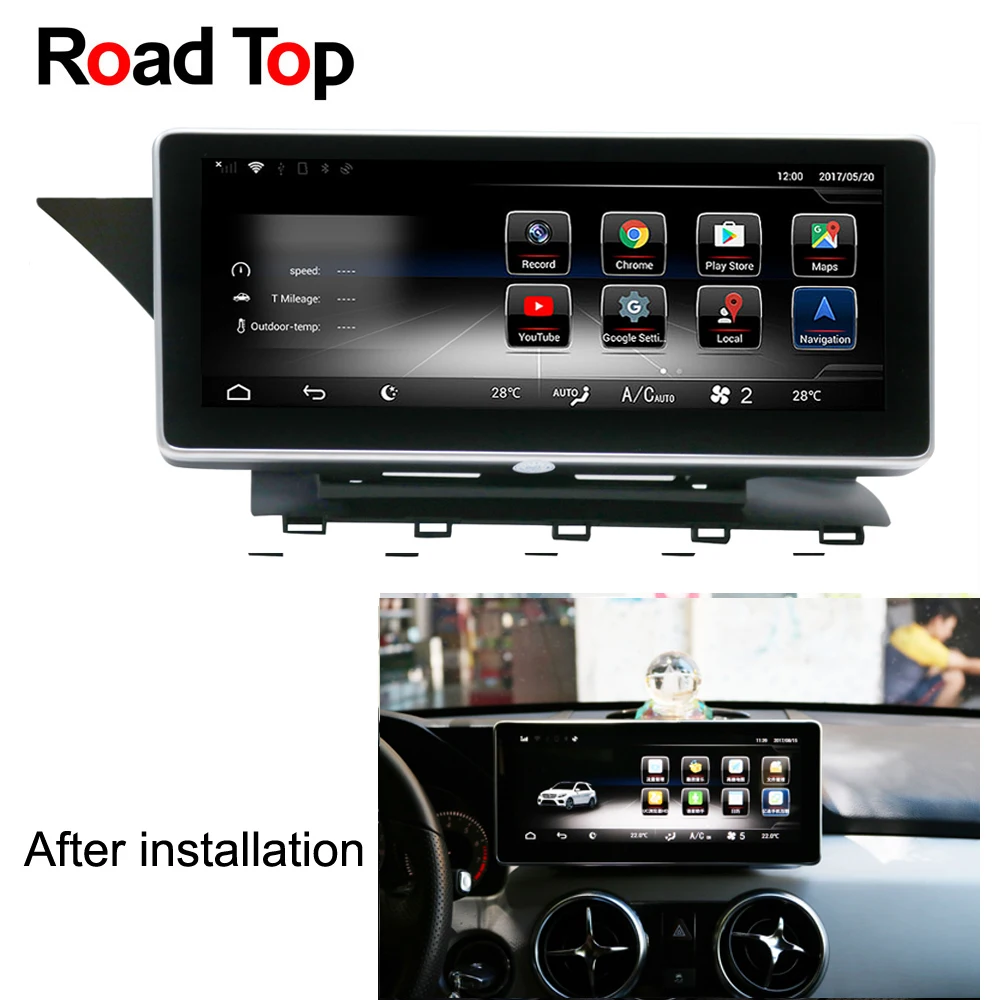 

10.25" Android 7 Octa 8-Core CPU 2+32G Car Radio GPS Navigation Bluetooth WiFi Head Unit Screen for Mercedes Benz GLK 2013-2015