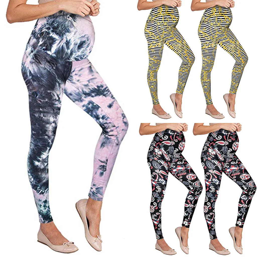 

Pattern Print Fashion Woman's Maternity Leggings Seamless Dot Pants Stretch Pregnancy Trousers Maternity Women Pants