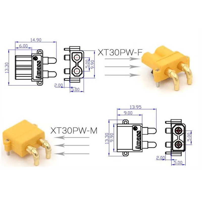 50 пар XT30PW 30A низкая Температура талии огнезащитной Plug скидка 30