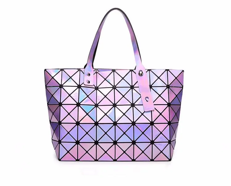 ANNRMYRS Лазерная женская сумка Dazzle цвет плед Tote повседневные сумки женские модные складные сумки леди блестки зеркало Saser сумка