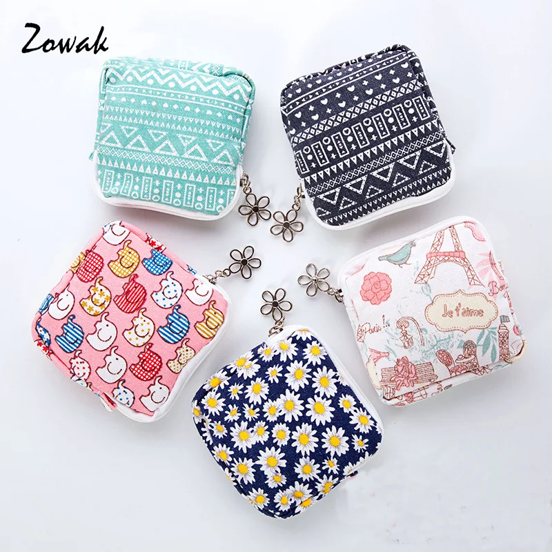 

Cute Cartoon Sanitary Napkin Pad Bag Purse Holder Organizer Storage Bags Zipper Traveling Travel Napkins Towel Pouch Pad Holder