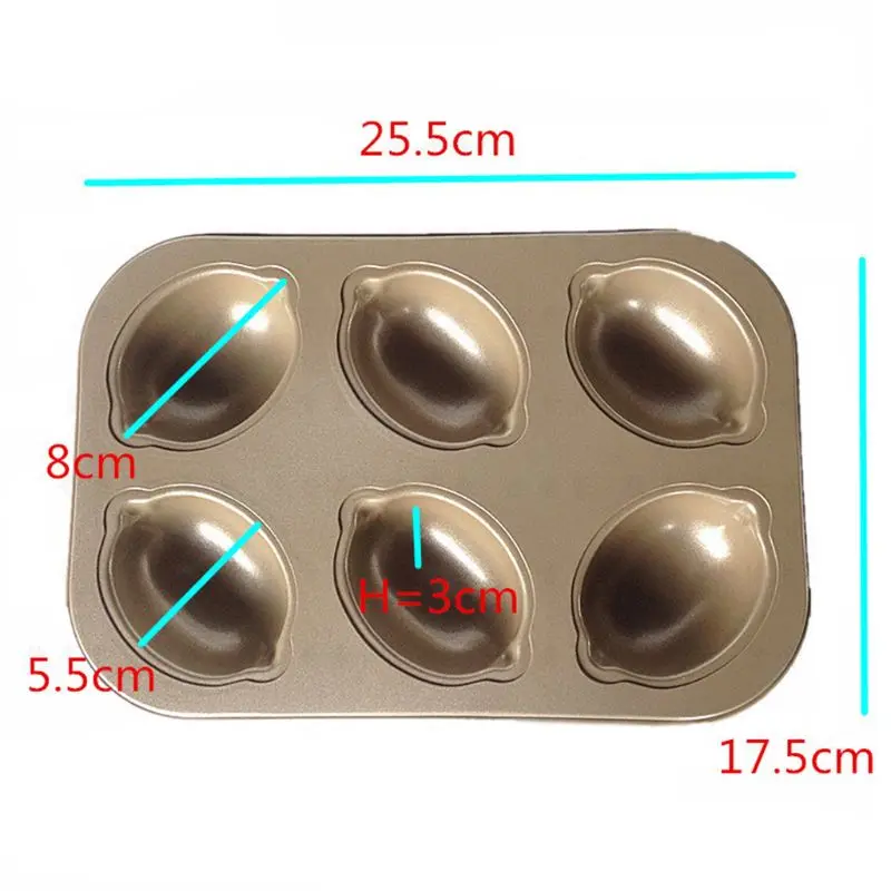 

6 Cavities Lemon Shape Cake Decorating Mould Candy Cookies Chocolate Baking Mold DIY Handmade
