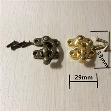 Mueble de aleación Vintage bloqueado, hebilla de cierre de palanca de maleta de caja, cerradura para caja de madera de Metal antiguo, bronce/amarillo, 29*33mm, 20 juegos