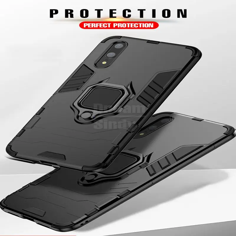

Luxury Armor Ring Case For Huawei P20 Lite P20 Pro Y9 2019 Mate 20 Pro 20X Cover For Honor V 10 20 Note 10 Lite 8x 8A Soft Cases