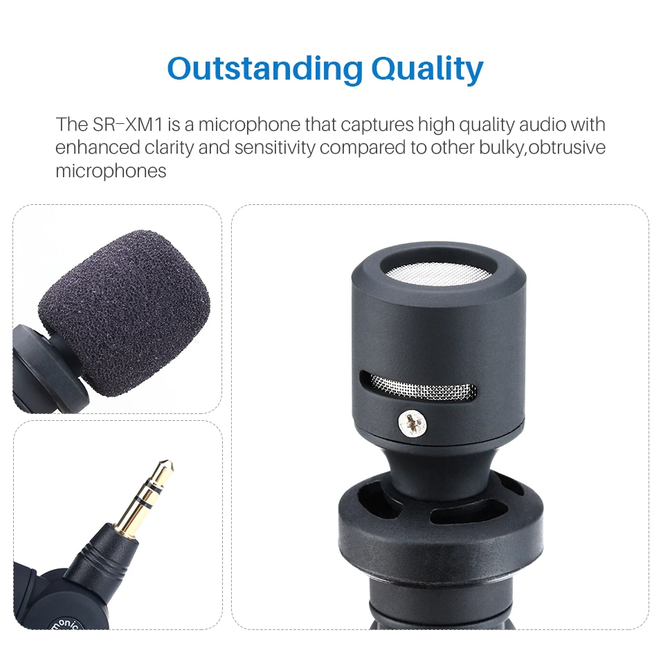 Saramonic XM1 Mini Microphone [SRXM1] : Saramonic SR-XM1 3.5mm TRS Omnidirectional Microphone