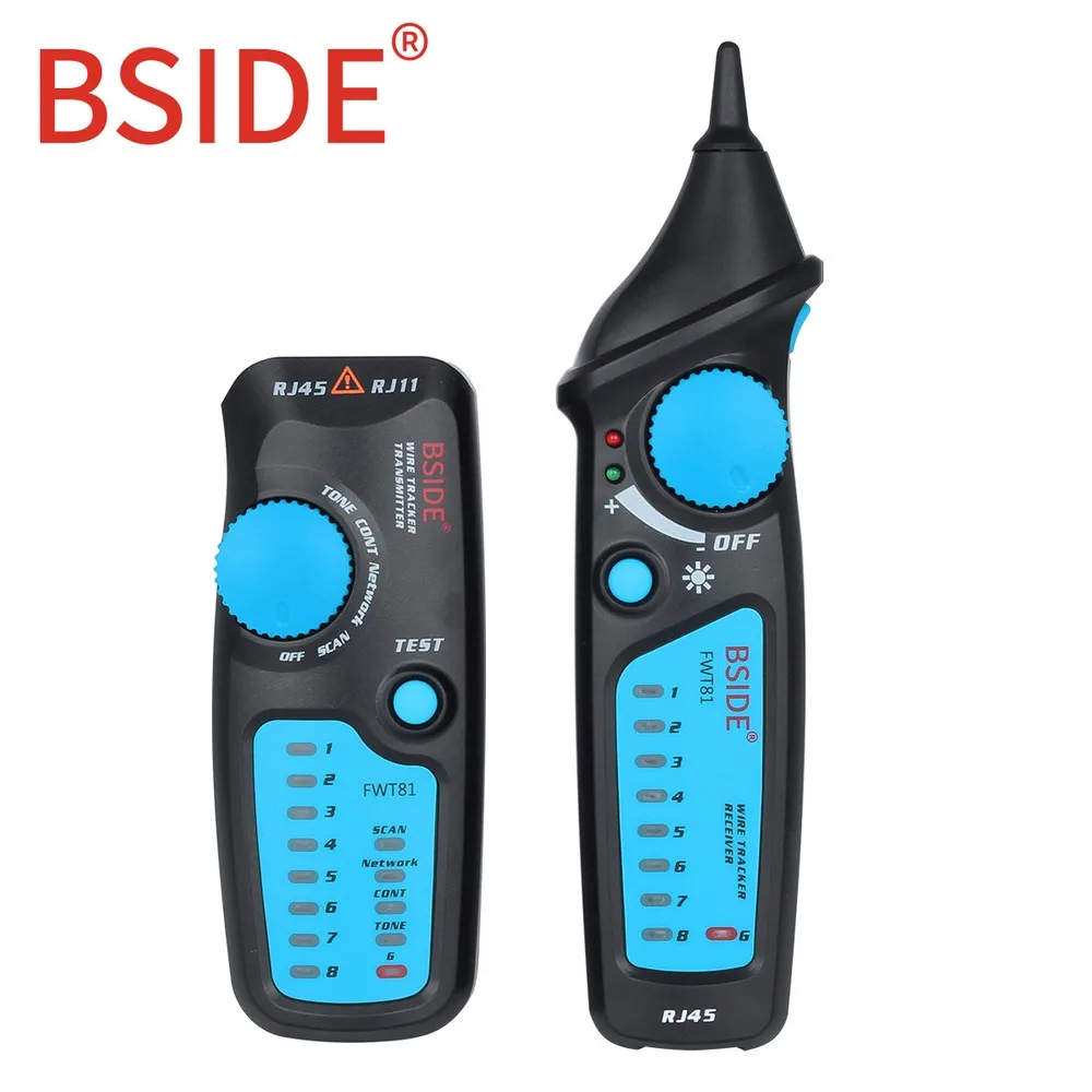 

Handheld BSIDE FWT81 Cable Tracker Portable Multi-function RJ45 RJ11 Telephone Wire Network LAN TV Electric Line Finder Tester