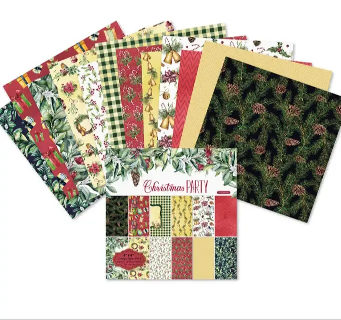

6Inch Christmas Party Patterned Scrapbooking Paper Art Background Paper Home Deco Card Making DIY Christmas deco gift wrapping