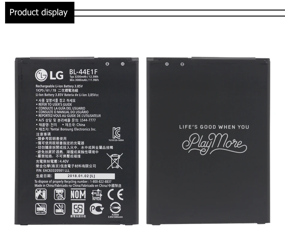 LG телефона Батарея BL-44E1F Замена для LG V20 VS995 US996 LS997 H990DS H910 H918 Stylus3 M400 3200 мА/ч, Батарея