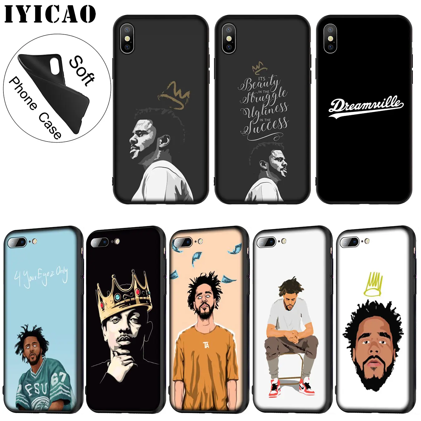 IYICAO Dreamville J. COLE J Мягкий силиконовый чехол для телефона iPhone XR X XS 11 Pro Max 6 6S 7 8 Plus 5 5S SE 10