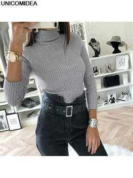 

Turtleneck Ribbed Knitted Bodysuit Women Long Sleeve Warm Jumpsuit Slim Rompers Basic Bodysuits Playsuit Sexy Skinny Casual Tops
