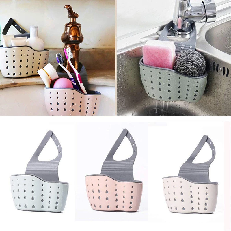 

Kitchen Sink Shelf Soap Sponge Drain Basket Bathroom Holder Storage Rack Suction Cup Kitchen Accessories Organizer Sink Basket