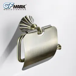 GFmark антикварной Туалет Бумага держатели Медь базы WC Rolhouder Аксессуары для ванной комнаты Rolling лоток Туалет Бумага подставка держатель рулона