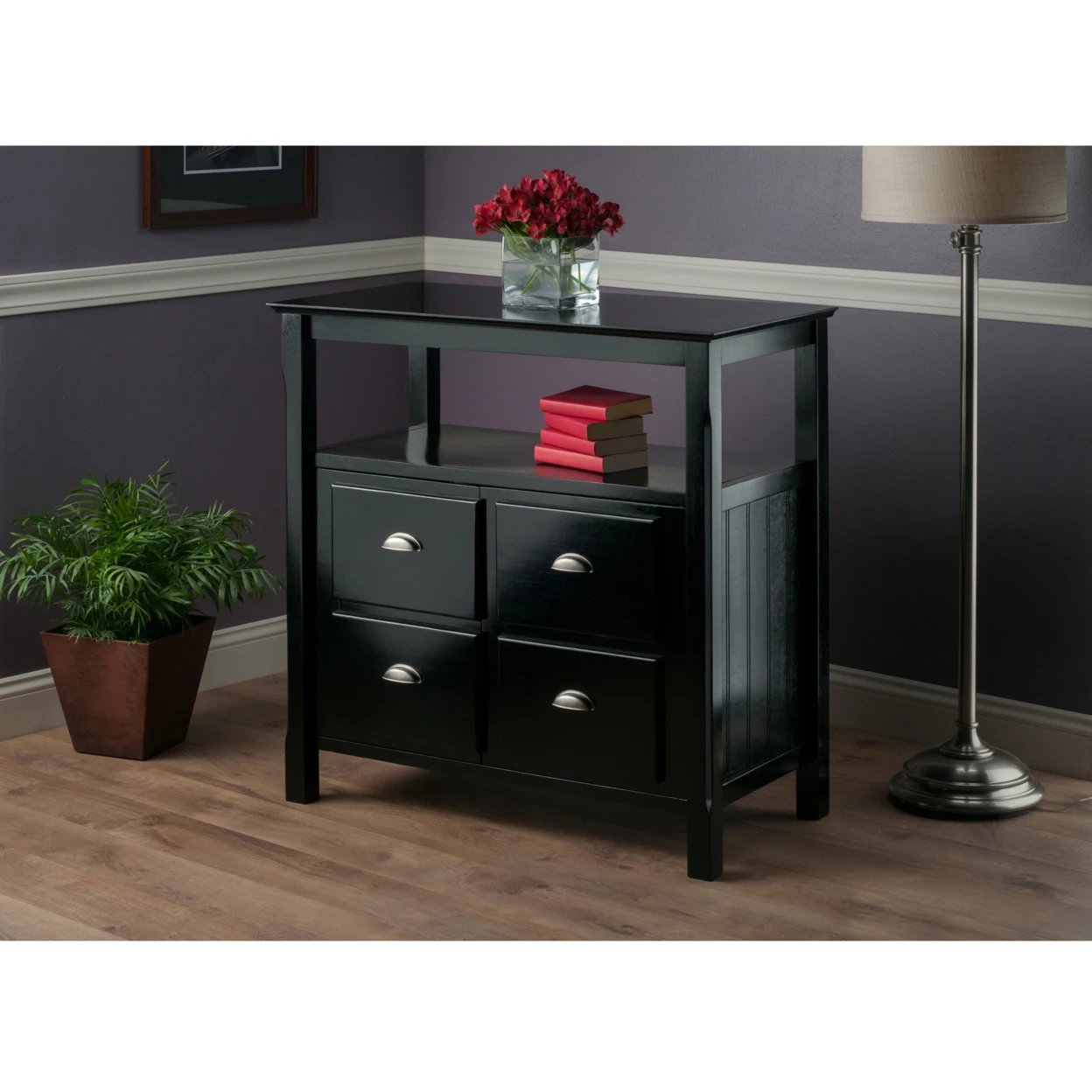 Winsome Home Decor Hardwood Timber Buffet Table with two doors (1)