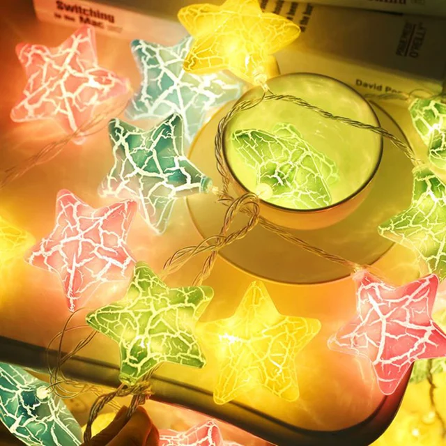 20 50led Outdoor String Lights Christmas Decorations For Home Outdoor Hanukkah Indoor String Lights Colorful Star Patio Lights Lighting Strings Aliexpress