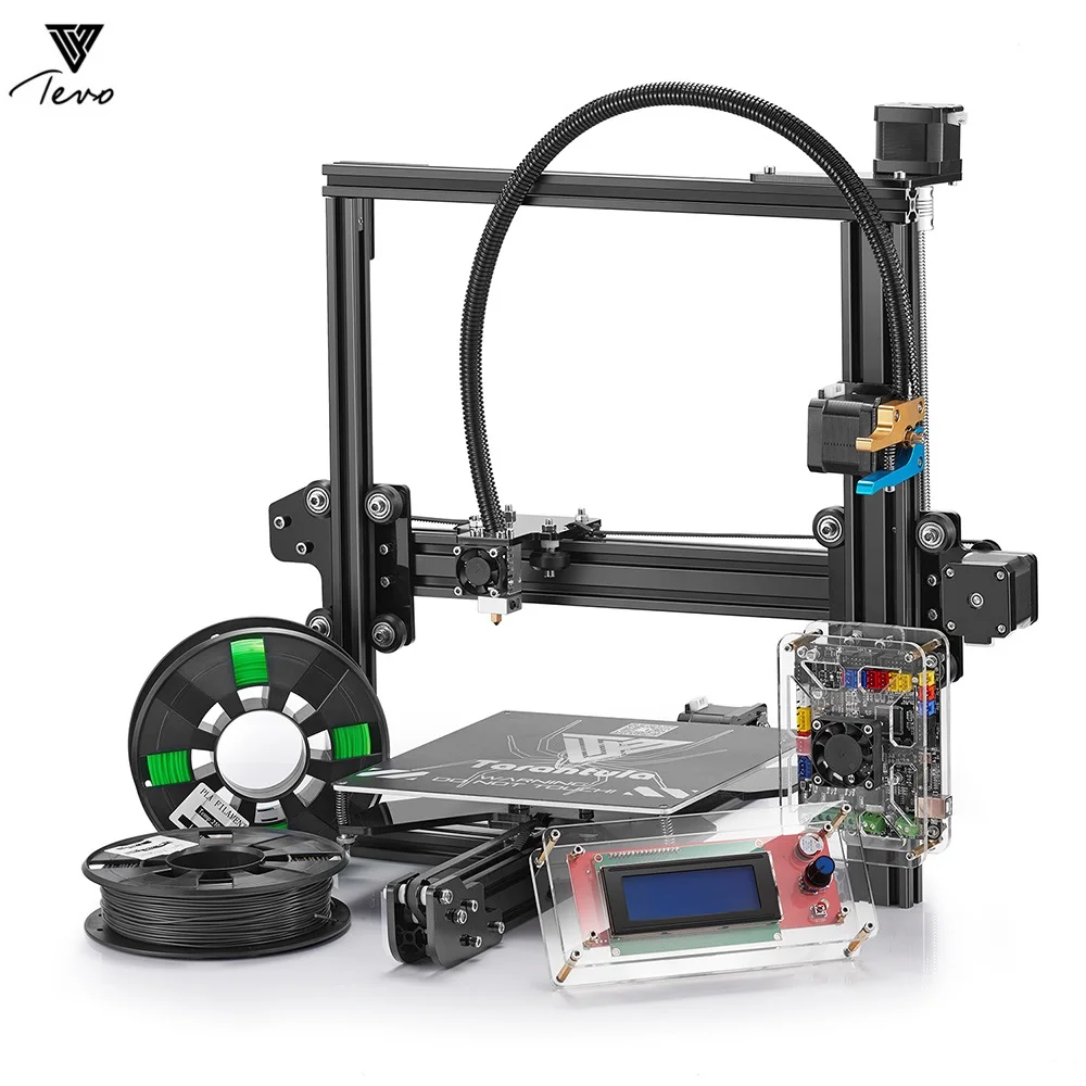 

Tevo Tarantula Prusa I3 3D Printer DIY Kit Aluminum Frames Dual Extruder Large Printing Size With Large Heat Bed And 8GB SD Card