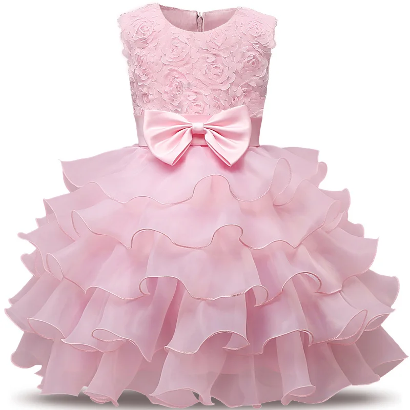 Платье с цветочным узором для новорожденных девочек на свадьбу; платье для первого дня рождения; платья для девочек; детская одежда принцессы; платье для крещения; Bebes - Цвет: F