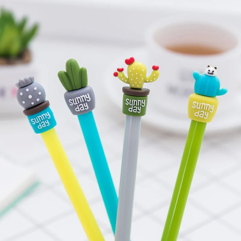 

1 Pieces Korean Stationery Cute Cactus Pen Advertising Gel Pen 0.5mm Black Inkl School Fashion Office Kawaii Supply