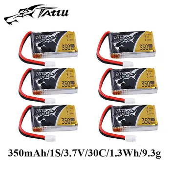 

6pcs TATTU Lipo Battery 3.7v 350mAh Lipo 1s 30C Battery with Molex Plug Battery for Alpha 110 Tiny Whoop Mini Drone FPV RC Toy