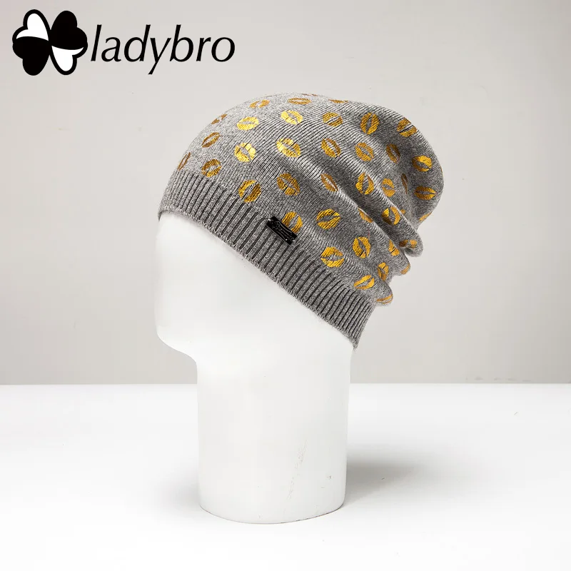 Женская шерстяная Шапка-бини Ladybro, женские головные уборы Skullies Beanies, зимние шапки для девочек, лыжная шапка, повседневная женская теплая вязаная шапка, модная - Цвет: 23102