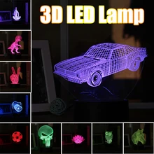 Animal 3D Night Light Touchs Switch LED Acrylic Panel Lamp Desk Atmosphere Lamp Novelty Lighting for Christmas Home Bedroom Kids