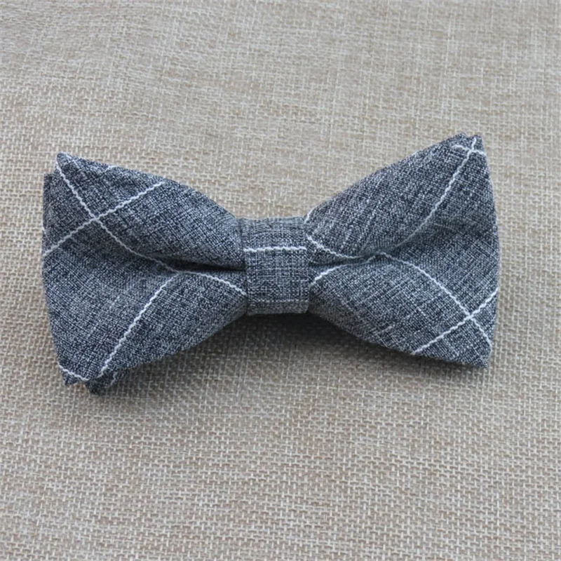 Mantieqingway Wedding Tuxedo Plaid Bowtie Ties for Mens Cotton Polyester Bow Ties Men Gravatas Slim Bowties