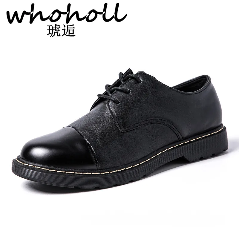 

Whoholl 2018 Hot Sale Men's Shoes Leather Holes Design Summer Breathable Shoes Spring Autumn Business Men Flats Sapato Masculino
