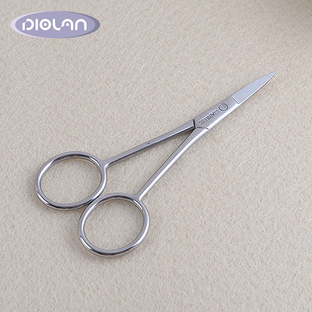 

DIOLAN Professional Nail Scissor Manicure For Nails Eyebrow Nose Eyelash Cuticle Scissors Curved Pedicure Makeup Tools JD015