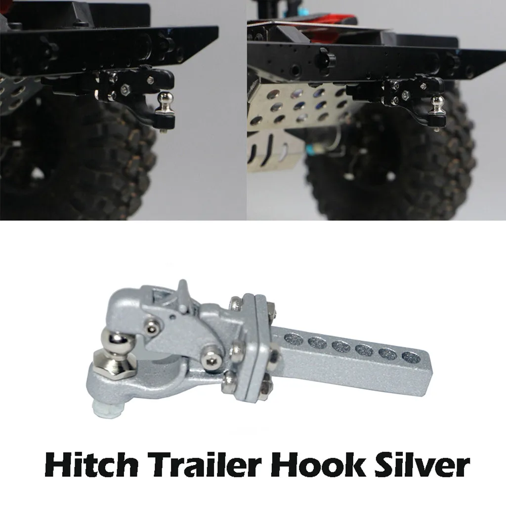 

Metal Hitch Trailer Hook for SCX10 90046 For Traxxas TRX4 1/10 RC Crawler Car Silver High Quality RC Car Parts