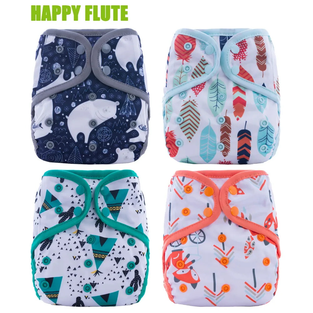 Подгузник с рисунком флейты и вставками 3 15 кг|happy flute diaper cover|diaper coverhappy |