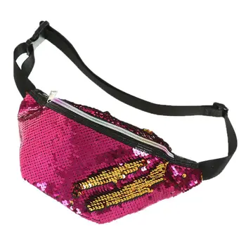 

Women Sequins Phone Pouch Waist Fanny Pack Crossbody Bag Handbag Shoulder Bag