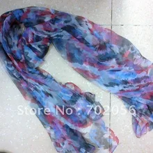 Мода шелковый шарф шаль, обертывания шарфы шарф 180*110 см 16 шт./лот смешанный дизайн#2054