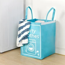 Tssaag розовый голубой Складной бытовой Прачечная хранения тканые мешок грязную одежду в корзину держатель