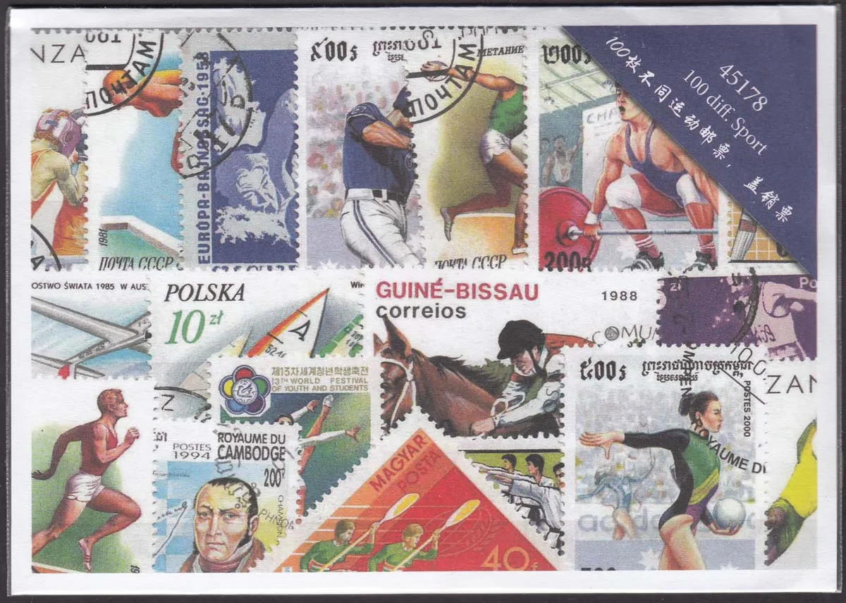 50 шт./лот спортивные все разные из многих стран без повтора неиспользованные почтовые марки для сбора