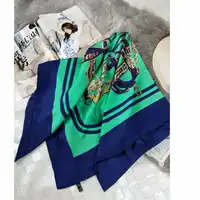 แฟชั่นพิมพ์ผ้าพันคอผ้าพันคอขนาดใหญ่ผ้าคลุมไหล่คุณภาพสูง 100% Silk Twill ผ้าพันคอ Wraps Hijab Foulard 35x35 นิ้ว