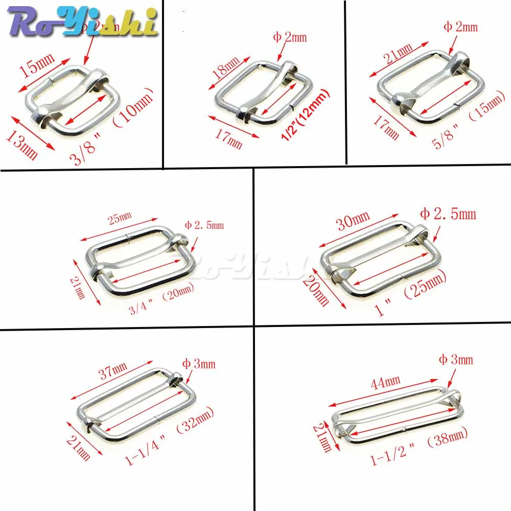 10 шт./упак. металла шлепанцы без задника с открытыми пальцами Tri-скользит-провод ремень с слайдер регулятор пряжки