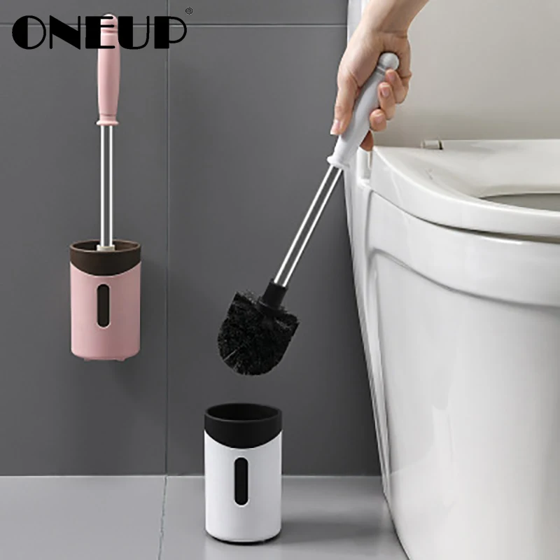 

ONEUP Toilet Brush Hanging or Floor-standing Bathroom Cleaning Tool of Punch Free Toilet Brush Holders Bathroom Accessories