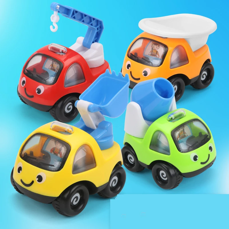 1PCS Engineer Style Inertia Car Children's Cartoon Cars Mini Cute